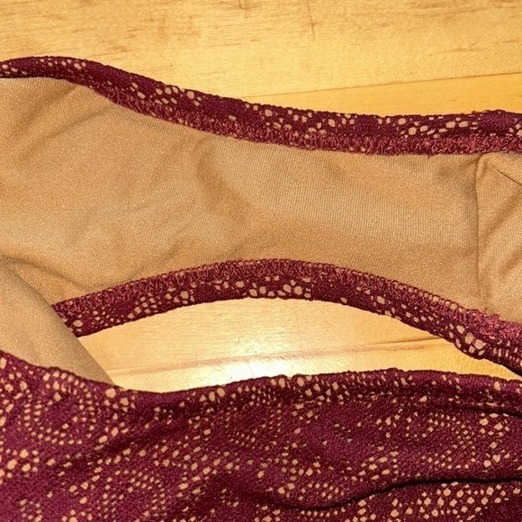 Mossimo Crochet Maroon Sexy One Piece Bathing Suit Size Large - Picture 9 of 9